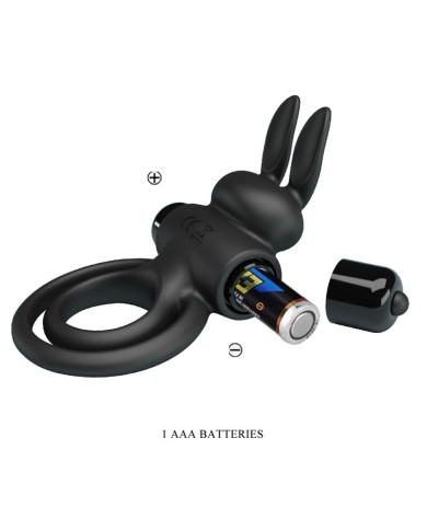 PRETTY LOVE ANILLO VIBRADOR III CONEJO PARA PENE NEGRO PRETTY LOVE ANILLO VIBRADOR III CONEJO PARA PENE NEGRO