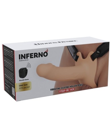 HIDDEN DESIRE INFERNO STRAP ON FUNDA PARA PENE CON VIBRACION 16 CM