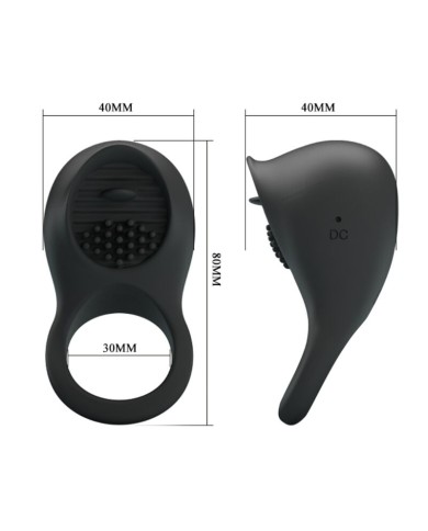 PRETTY LOVE ANILLO VIBRADOR PARA PENE CON LENGUA NEGRO PRETTY LOVE ANILLO VIBRADOR PARA PENE CON LENGUA NEGRO
