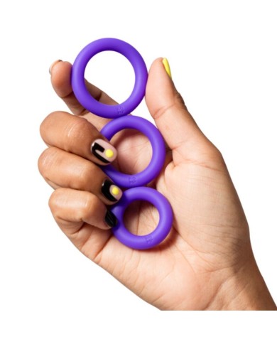 ROMP REMIX TRIO SET DE 3 ANILLOS PARA PENE SILICONA MORADO