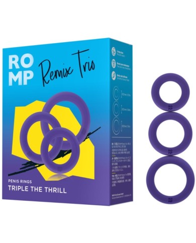 ROMP REMIX TRIO SET DE 3 ANILLOS PARA PENE SILICONA MORADO