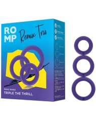 ROMP REMIX TRIO SET DE 3 ANILLOS PARA PENE SILICONA MORADO