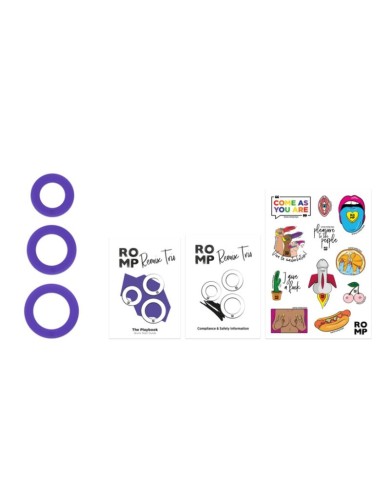 ROMP REMIX TRIO SET DE 3 ANILLOS PARA PENE SILICONA MORADO