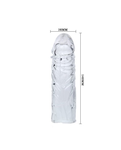 BAILE FUNDA TRANSPARENTE PARA EL PENE EN SILICONA 13 CM