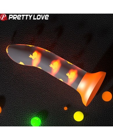 PRETTY LOVE MAGICAL NIGHTFALL DILDO SIN VIBRACION LUMINOSO NARANJA
