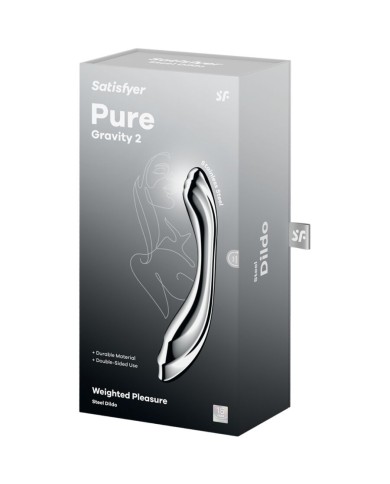 SATISFYER PURE GRAVITY 2 DILDO ACERO INOXIDABLE DOBLE USO