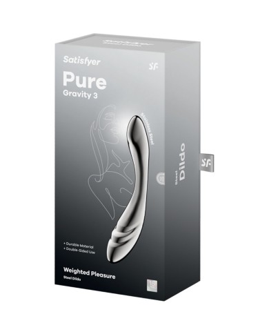 SATISFYER PURE GRAVITY 3 DILDO ACERO INOXIDABLE DOBLE USO