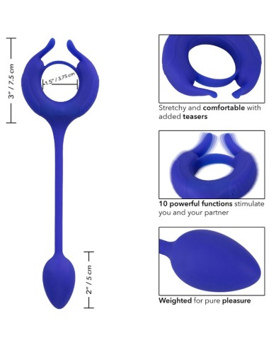 CALEXOTICS ADMIRAL ANILLO CON PESO PARA PENE AZUL CALEXOTICS ADMIRAL ANILLO CON PESO PARA PENE AZUL