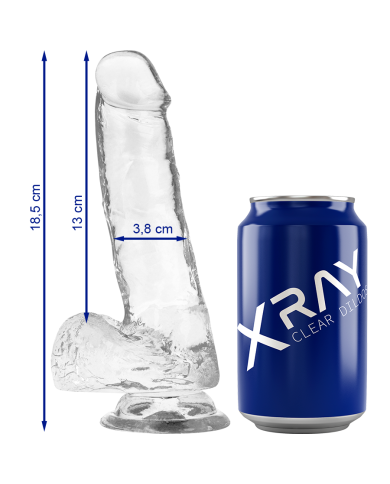 X RAY CLEAR DILDO REALISTA TRANSPARENTE 185 CM O 38 CM
