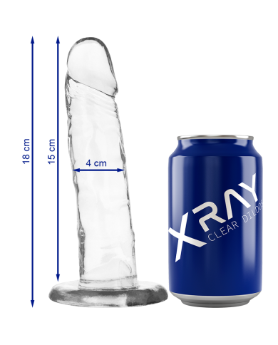 X RAY CLEAR DILDO TRANSPARENTE 18 CM O 4 CM