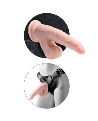 KING COCK PLUS 3D DILDO SWINGING BALLS 245 CM NATURAL