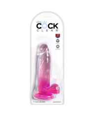 KING COCK CLEAR PENE REALISTICO CON TESTICULOS 152 CM ROSA