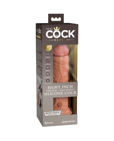 KING COCK ELITE DILDO REALISTICO VIBRADOR SILICONA 203 CM CARAMELO