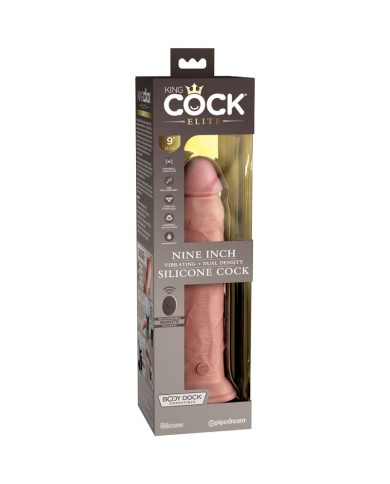 KING COCK ELITE DILDO REALISTICO VIBRADOR SILICONA CONTROL REMOTO 23 CM