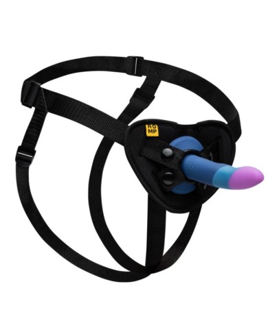 ROMP PICCOLO ARNES DILDO SILICONA CON VENTOSA TRICOLOR 14 CM