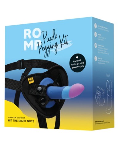 ROMP PICCOLO ARNES DILDO SILICONA CON VENTOSA TRICOLOR 14 CM