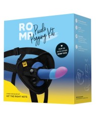 ROMP PICCOLO ARNES DILDO SILICONA CON VENTOSA TRICOLOR 14 CM