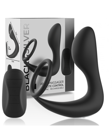 BLACKSILVER MASAJEADOR ANAL CONTROL REMOTO SILICONA RECARGABLE NEGRO