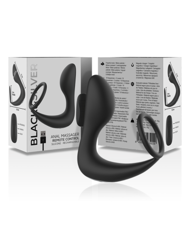 BLACKSILVER MASAJEADOR ANAL CONTROL REMOTO SILICONA RECARGABLE NEGRO