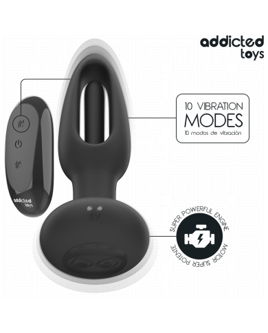 ADDICTED TOYS PLUG ANAL CON LENGUA VIBRADORA Y CONTROL REMOTO
