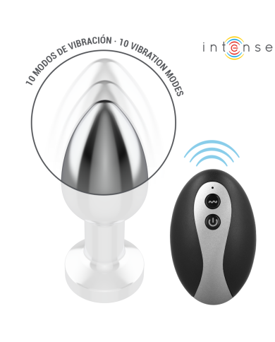 INTENSE PLUG ANAL TALLA S DE METAL VIBRADOR CON LUCES LED MULTICOLOR Y CONTROL REMOTO