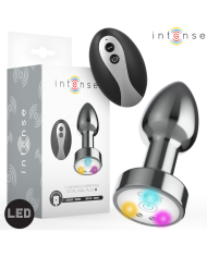 INTENSE PLUG ANAL TALLA M DE METAL VIBRADOR CON LUCES LED MULTICOLOR Y CONTROL REMOTO
