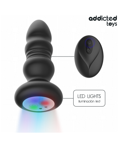 ADDICTED TOYS PLUG ANAL VIBRADOR THRUSTING Y LUZ LED CONTROL REMOTO