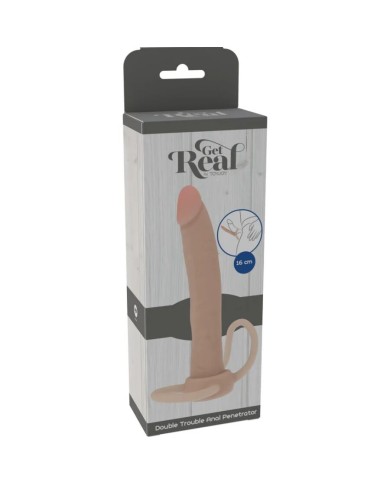 GET REAL DOUBLE TROUBLE PENETRADOR ANAL SILICONA 16 CM