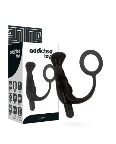 ADDICTED TOYS VIBRADOR PROSTATICO NEGRO 10 CM