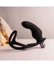 ROCKS OFF RO ZEN RRO PLUG ANAL CON ANILLO VIBRADOR PARA EL PENE NEGRO