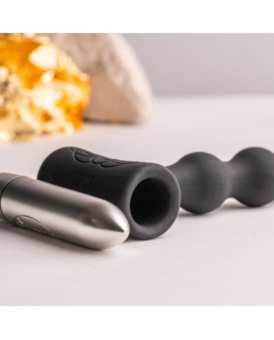 ROCKS OFF PETITE SENSATIONS PEARLS PLUG ANAL VIBRADOR NEGRO