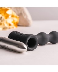 ROCKS OFF PETITE SENSATIONS PEARLS PLUG ANAL VIBRADOR NEGRO