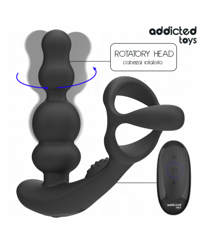 ADDICTED TOYS MASAJEADOR PROSTATICO ROTATORIO CONTROL REMOTO