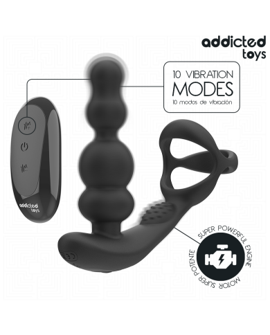 ADDICTED TOYS MASAJEADOR PROSTATICO ROTATORIO CONTROL REMOTO