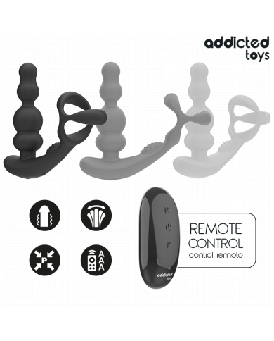 ADDICTED TOYS MASAJEADOR PROSTATICO ROTATORIO CONTROL REMOTO