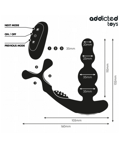 ADDICTED TOYS MASAJEADOR PROSTATICO ROTATORIO CONTROL REMOTO