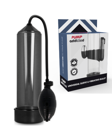 PUMP ADDICTED BOMBA ERECCION RX3 NEGRO CON VIBRADOR