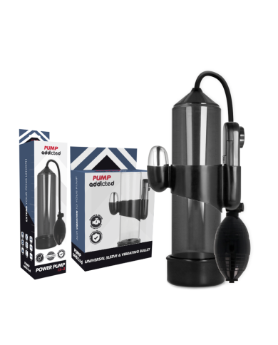 PUMP ADDICTED BOMBA ERECCION RX3 NEGRO CON VIBRADOR