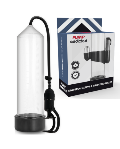 PUMP ADDICTED BOMBA ERECCION RX5 TRANSPARENTE CON VIBRADOR