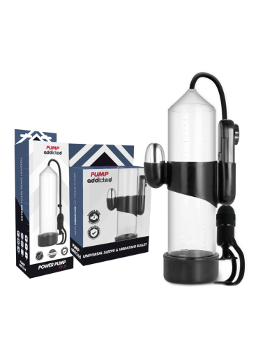 PUMP ADDICTED BOMBA ERECCION RX5 TRANSPARENTE CON VIBRADOR