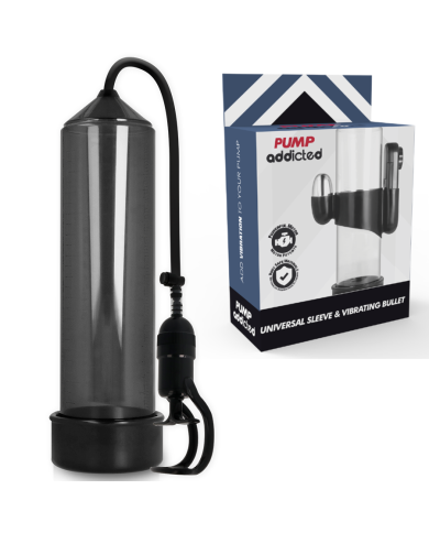 PUMP ADDICTED BOMBA ERECCION RX5 NEGRO CON VIBRADOR