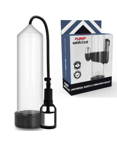 PUMP ADDICTED BOMBA ERECCION RX7 TRANSPARENTE CON VIBRADOR