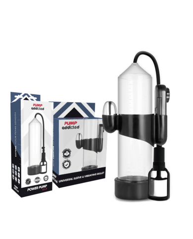 PUMP ADDICTED BOMBA ERECCION RX7 TRANSPARENTE CON VIBRADOR