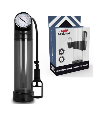 PUMP ADDICTED BOMBA ERECCION RX9 NEGRO CON VIBRADOR