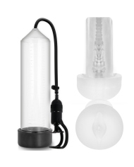 PUMP ADDICTED BOMBA ERECCION RX5 TRANSPARENTE CON MASTURBADOR