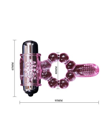 BAILE ANILLO SILICONA 10 RITMOS LENGUA CON VIBRACION ROSA