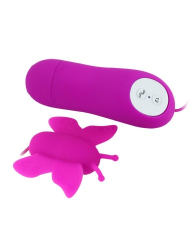 BAILE ESTIMULADOR DE CLITORIS MARIPOSA LOVE EGGS 12 VELOCIDADES LILA CONTROL REMOTO