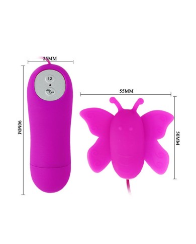 BAILE ESTIMULADOR DE CLITORIS MARIPOSA LOVE EGGS 12 VELOCIDADES LILA CONTROL REMOTO