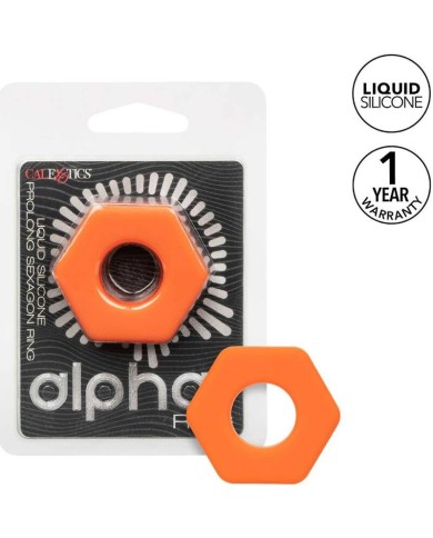 CALEXOTICS ALPHA ANILLO PROLONG SEXGONO NARANJA CALEXOTICS ALPHA ANILLO PROLONG SEXGONO NARANJA