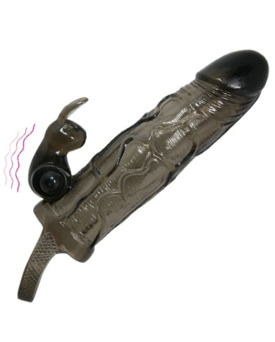 BAILE BRAVE MAN FUNDA REALISTICA PENE CON RABBIT 165 CM NEGRO